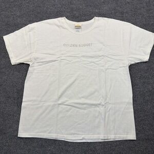 VINTAGE Golden Nugget Womens XL White 100% Cotton Rhinestone Shirt Top‎ Made USA